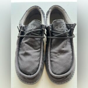 Hey Dude Gray Loafers Slip-Ons Casual Wally Washed Men Size 10